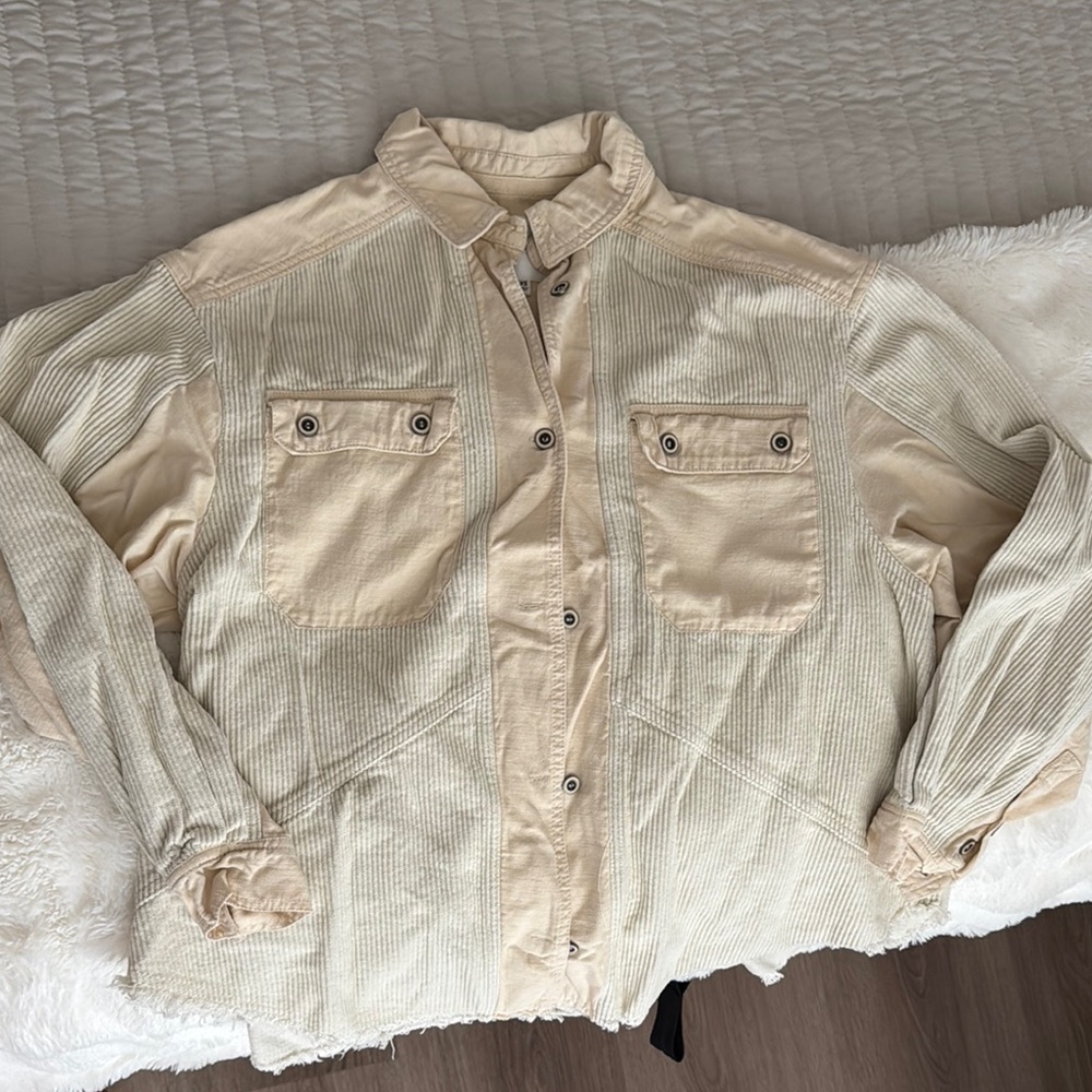 Thread & Supply frayed corduroy shirt jacket